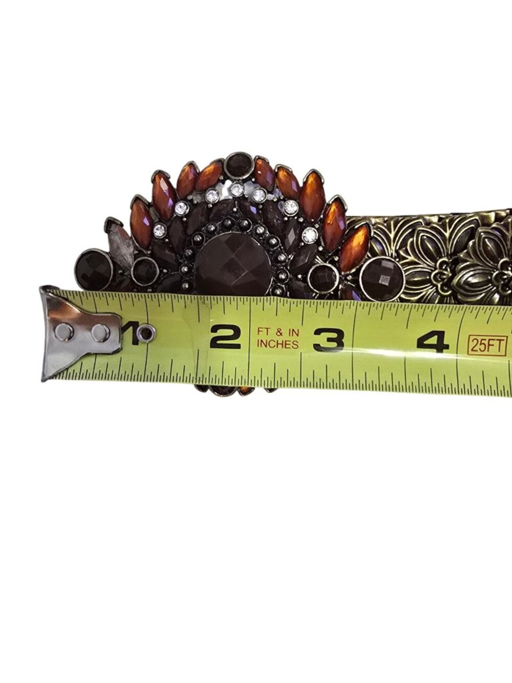 Vintage Jeweled and Metal Floral Belt Adjustable 33"  Boho Fairy READ - Picture 10 of 11